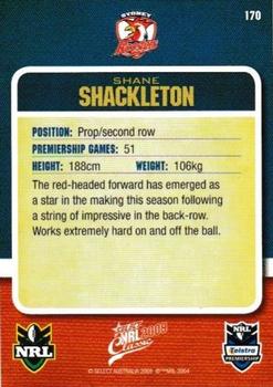 2009 Select Classic #170 Shane Shackleton Back